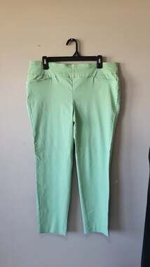 Van Heusen Women's 16 Short Mint Green Stretch Tummy Control Pull-On Ankle Pants
